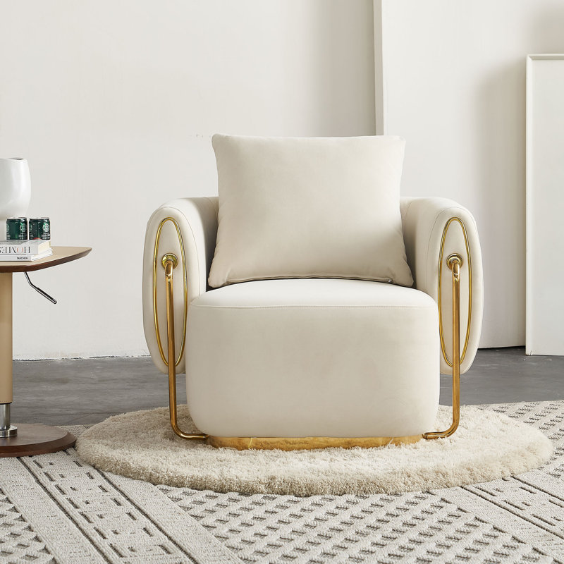 Mercer41 35.83 Wide Tufted Accent Chair Velvet Upholstered Barrel Chair Wayfair